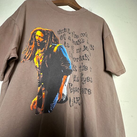 Bob Marley Official Graphic T Shirt Men L Brown Band Reggae Classic Streetwear - Picture 4 of 11